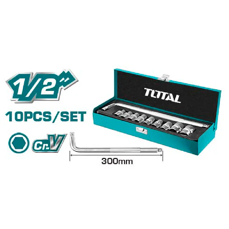 SET DADOS 1/2 TOTAL 10 PCS (10-24 MM) THT121101 1