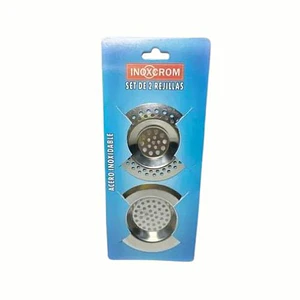 SET 2 REJILLAS LAVAPLATO ACERO INOX.INOXCROM S2REA