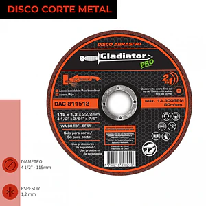 DISCO CORTE METAL GLADIATOR 4.1/2