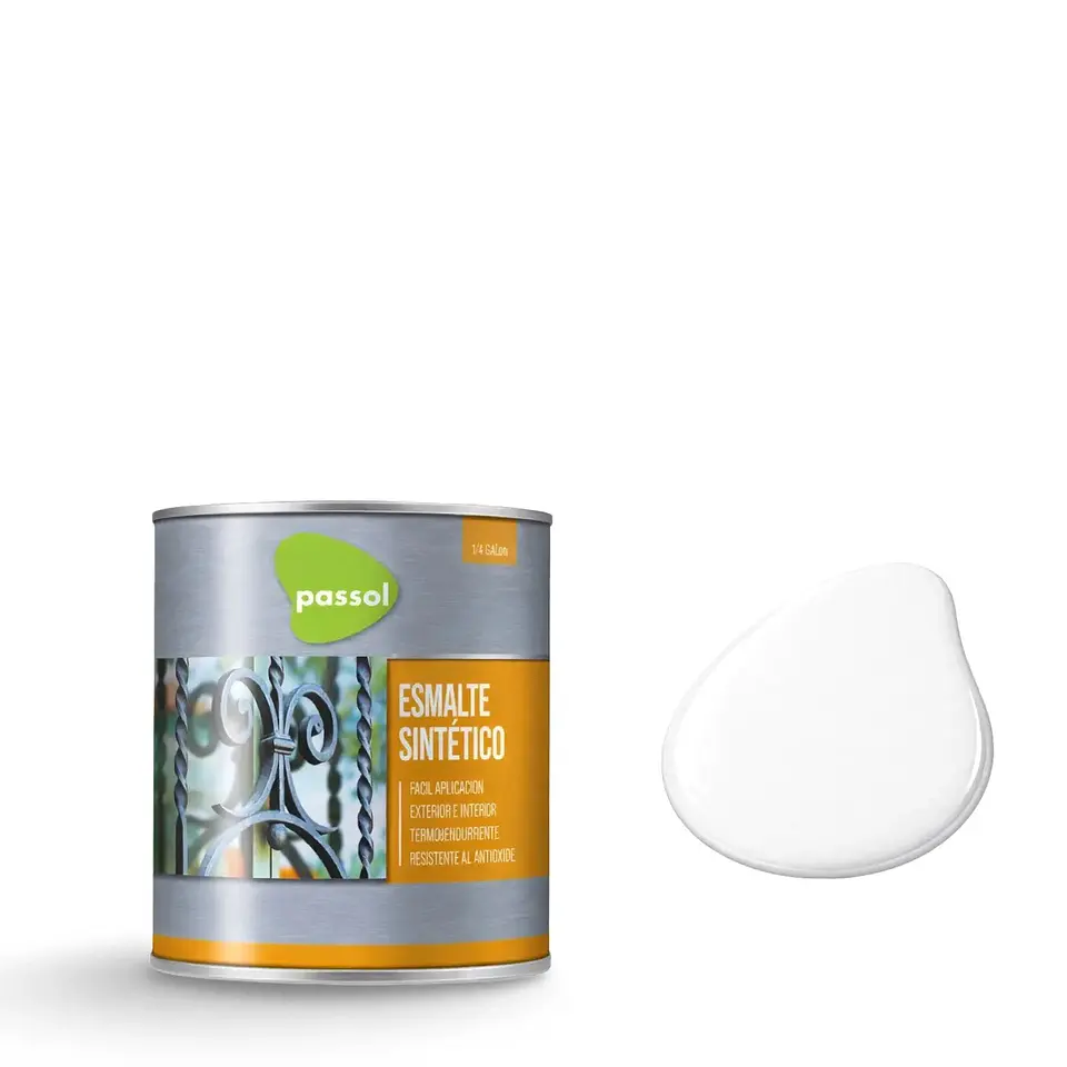 ESMALTE SINTETICO PASSOL BLANCO 1/4 GALON 101315011 1