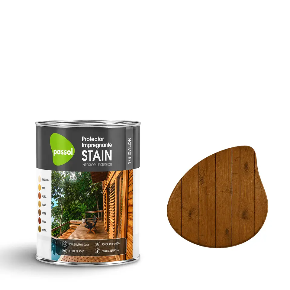 IMPREGNANTE STAIN PASSOL ROBLE 1/4 GLN.0440036 1