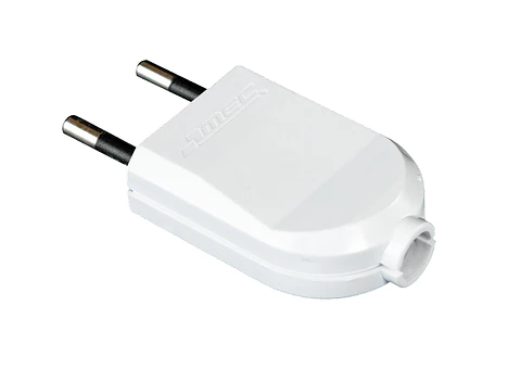 0300MV0231 ENCHUFE MACHO PLANO 2P 10 A.MEC BLANCO