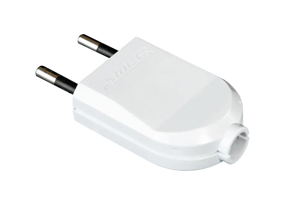 0300MV0231 ENCHUFE MACHO PLANO 2P 10 A.MEC BLANCO 1