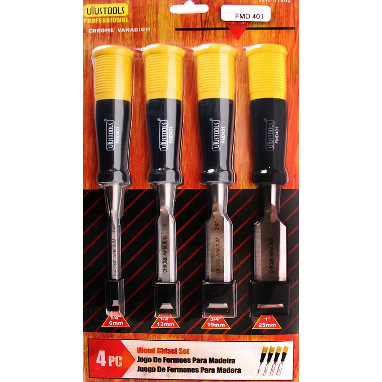 SET FORMON BICOLOR UYUSTOOLS 1/4-1/2-3/4-1 FMD401 1
