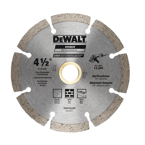 DISCO DIAMANTADO DEWALT 4.1/2" SEGMEN.DW47452HP