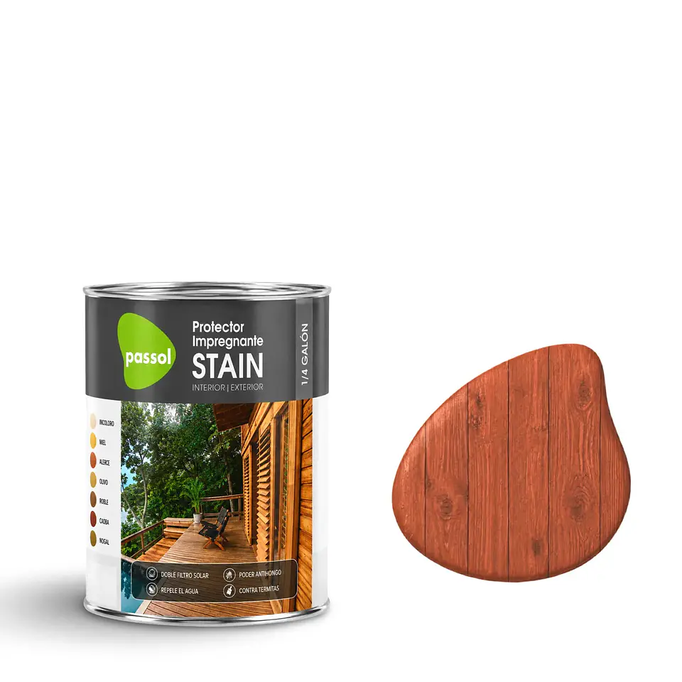 IMPREGNANTE STAIN PASSOL CAOBA 1/4 GLN. 0440083 1