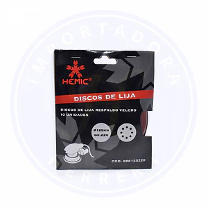 DISCO LIJA CON VELCRO GR220 HEMIC 10 PCS/1010248