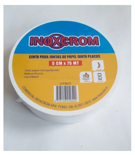 CINTA JUNTAS PAPEL JUNTA PLACAS INOXCROM 5CM.75MT.CFMIC