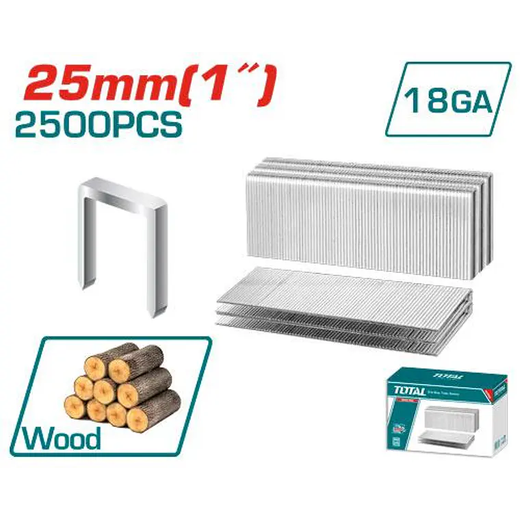GRAPA TOTAL 5.7X25MM 2500 PCS TAC918252 1