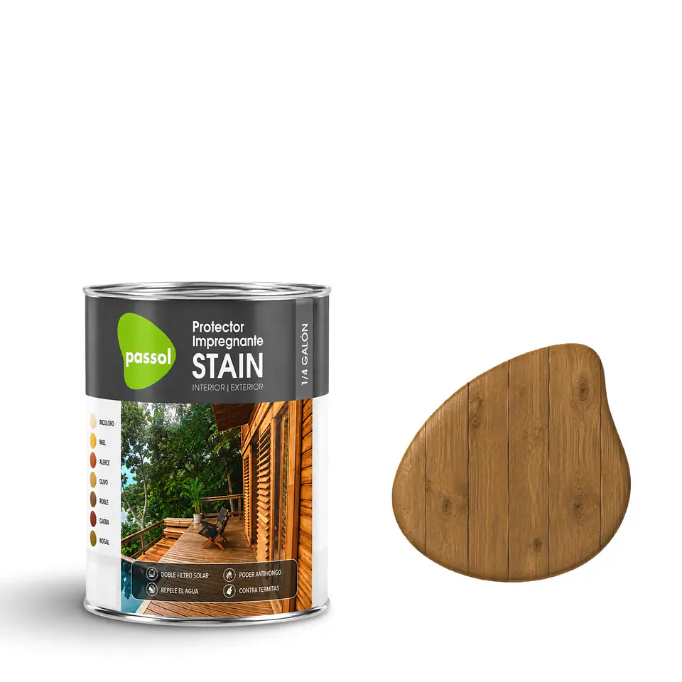 IMPREGNANTE STAIN PASSOL NOGAL 1/4 GLN. 1