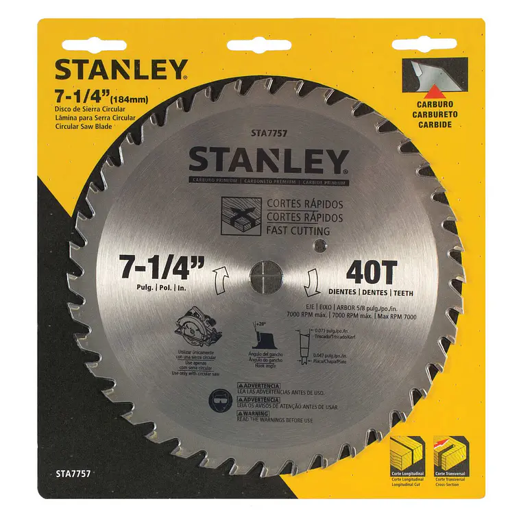 HOJA SIERRA CIRCULAR STANLEY 7.1/4