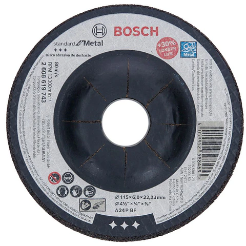 DISCO DESBASTE BOSCH 4.1/2"X6MM.(115MM) 2608619743000