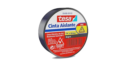 CINTA ELECTRICIDA NEGRA 18MM x 5m