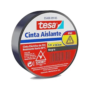 CINTA ELECTRICIDA NEGRA 18MM x 5m