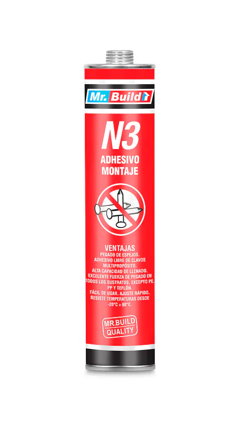 ADHESIVO MONTAJE N3 MR BUILD 280 Ml ADHSIL096046
