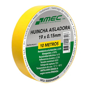 HUINCHA AISLADORA MEC AMARILLO 19MM.X10MT. 5000HA0645