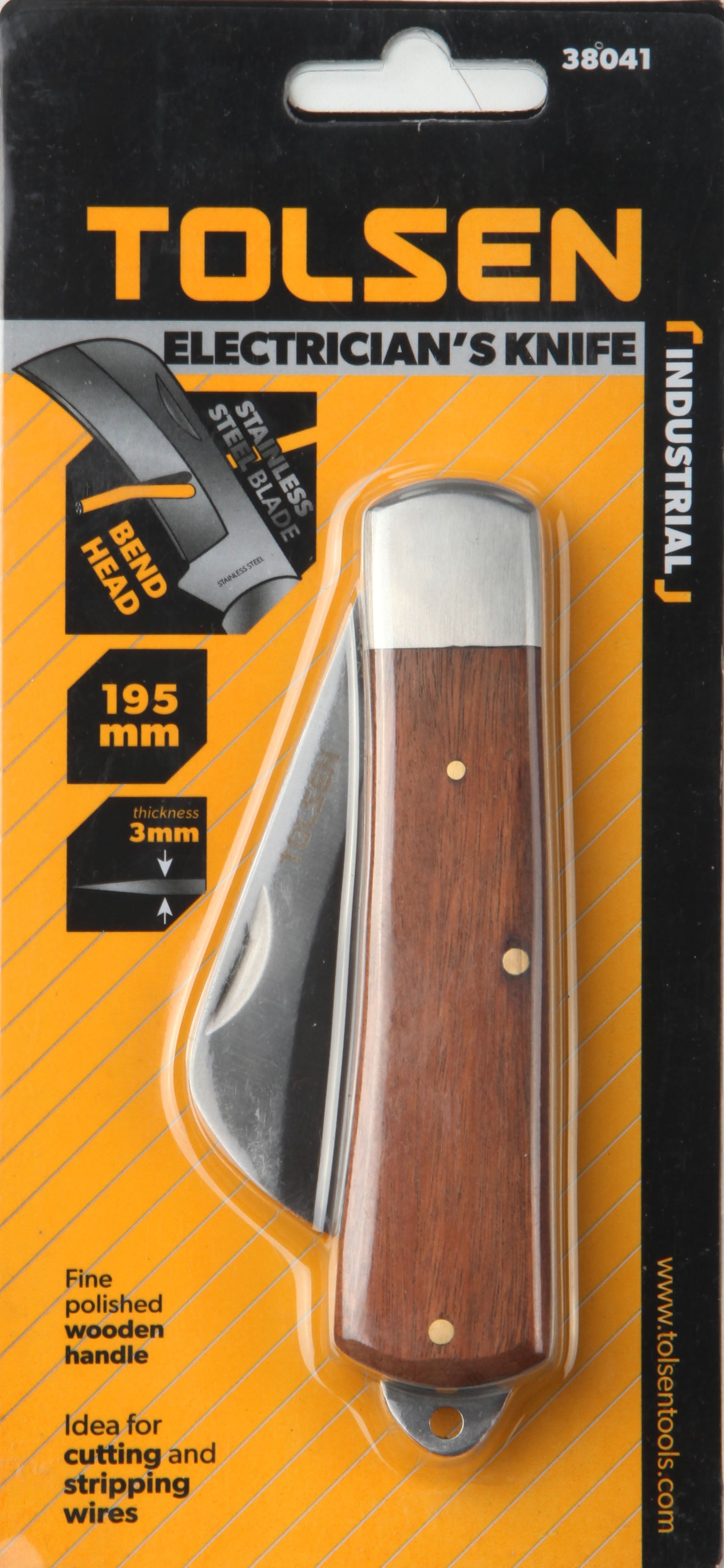 CUCHILLO ELECTRICISTA CURVO TOLSEN 38041