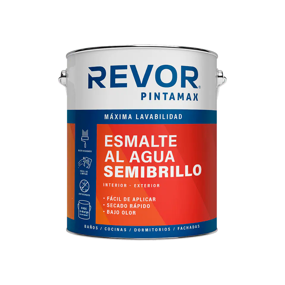 ESMALTE AL AGUA SEMIBRILLO PINTAMAX REVOR BLANCO GLN 1
