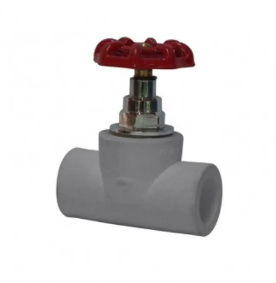 LLAVE PASO PPR 32 MM.GRIS MANILLA METAL ROJA 90103/33304 1