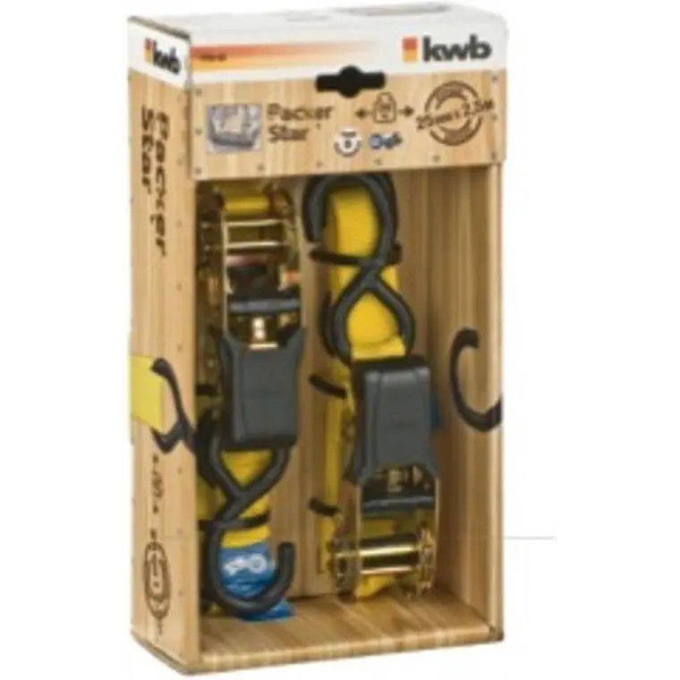 SET CORREA AMARRE KWB 2 CINTAS,GANCHOS 2.5M 772222 1
