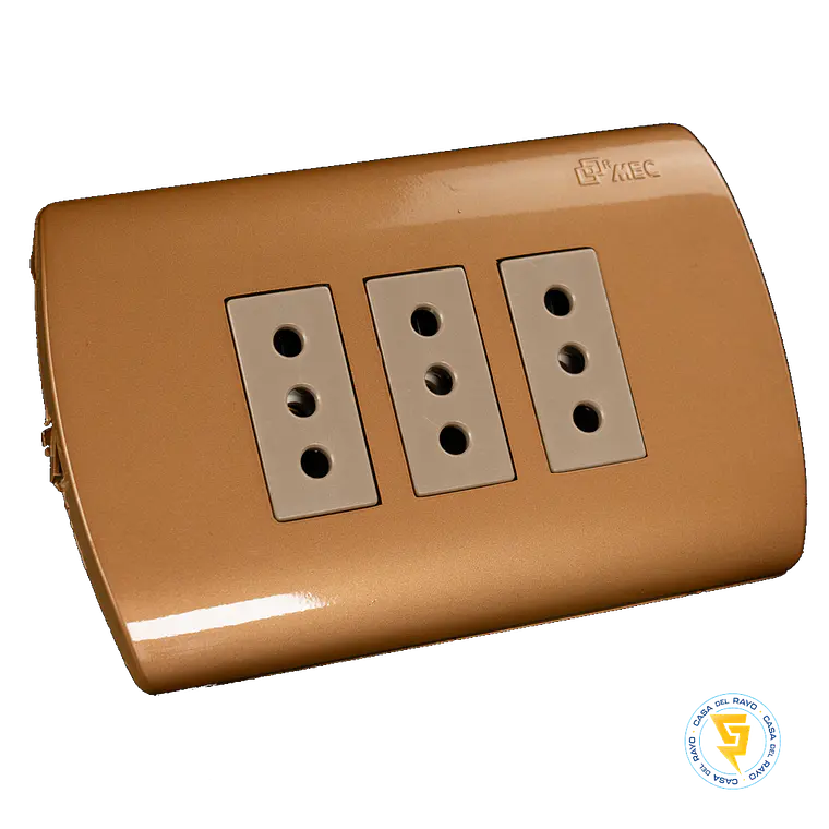 0200TA0533 ENCHUFE MEC EMB.TRIPLE 10 A.DORAD 1