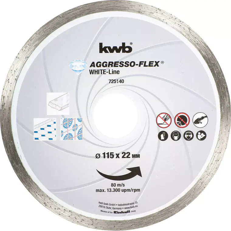 DISCO CORTE DIAMANTADO KWB 115MM.LISO 725140 1