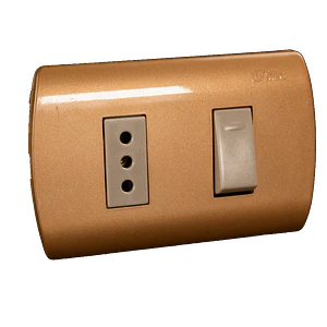 0100IA0329 INTERRUPTOR MEC EMB.9/12+ENCHUFE DORADO