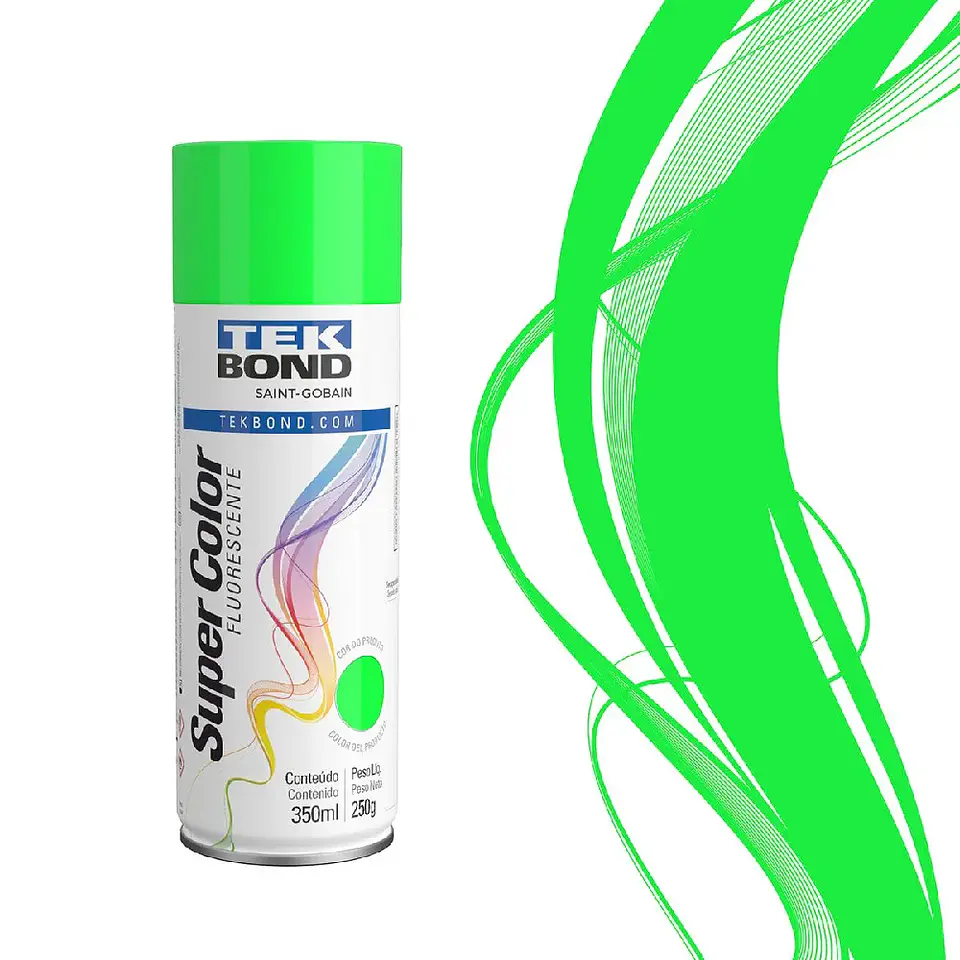 SPRAY TEKBOND FLUORESCENTE VERDE 350 ML. 1