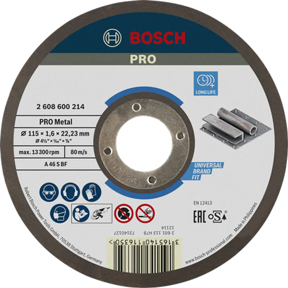 DISCO CORTE METAL BOSCH PRO 4.1/2X1.6MM 2608600214 1