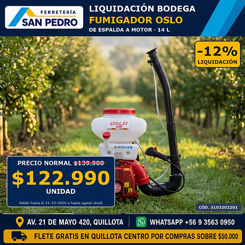 FUMIGADOR OSLO ESPALDA C/MOT-JOY 14L450 IFEMA0056