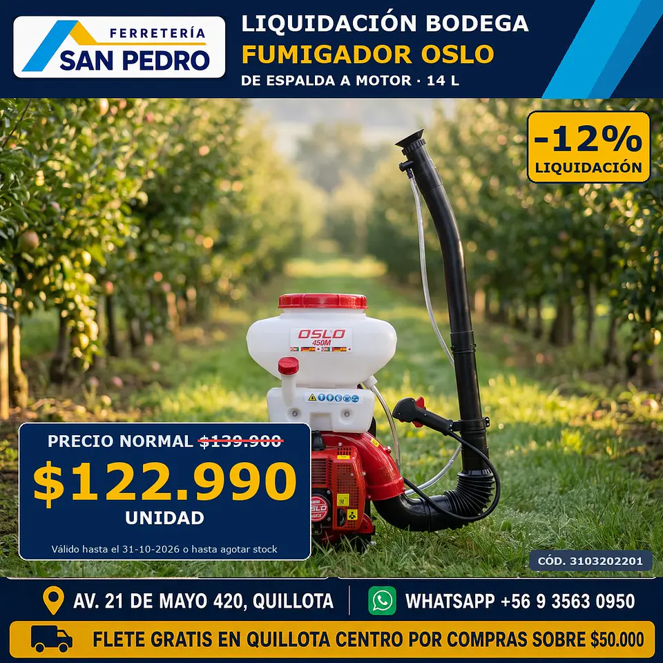 FUMIGADOR OSLO ESPALDA C/MOT-JOY 14L450 IFEMA0056 1