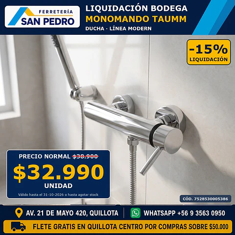 MONOMANDO TAUMM DUCHA MODERN 010400601