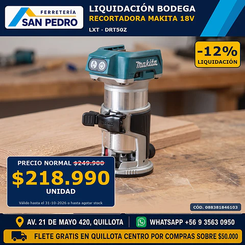 RECORTADORA INALAMBRICA MAKITA 18V.LXT DRT50Z