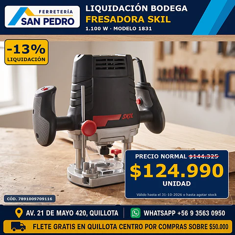 FRESADORA SKIL 1831 /1100 W.F0121831JC000