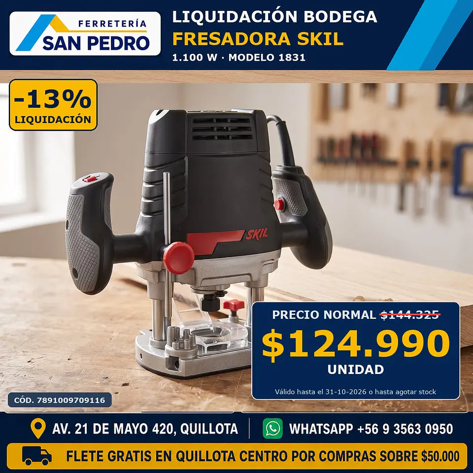 FRESADORA SKIL 1831 /1100 W.F0121831JC000 1