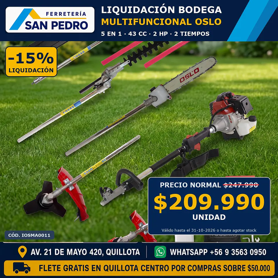 MULTIFUNCIONALOSLO  5 EN 1 2HP 43CC 2T IOSMA0011 1