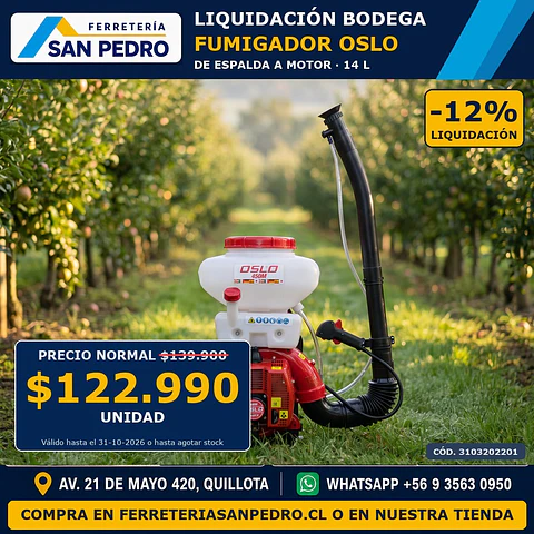 FUMIGADOR OSLO ESPALDA C/MOT-JOY 14L450 IFEMA0056