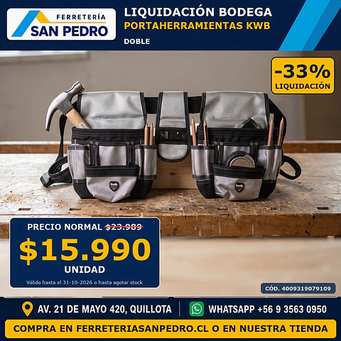 PORTAHERRAMIENTAS KWB DOBLE 49907910