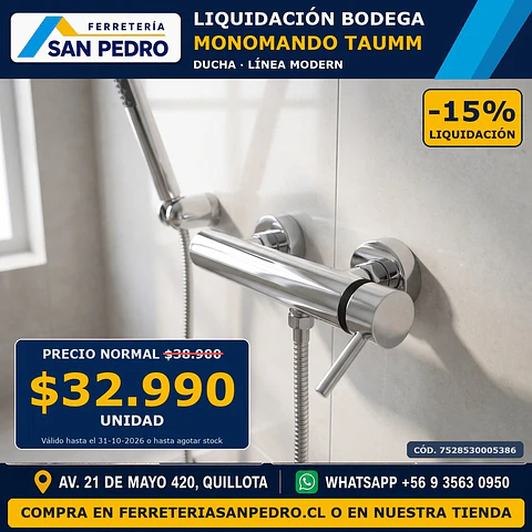 MONOMANDO TAUMM DUCHA MODERN 010400601