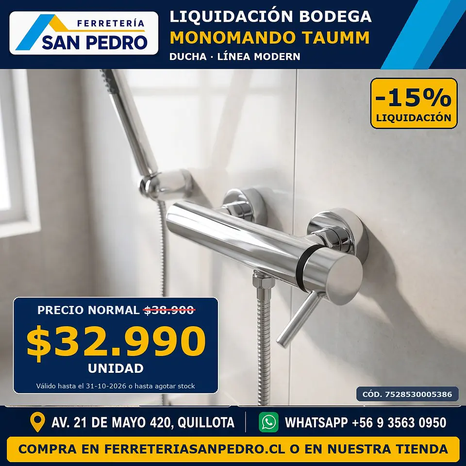 MONOMANDO TAUMM DUCHA MODERN 010400601 1