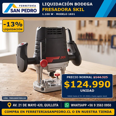 FRESADORA SKIL 1831 /1100 W.F0121831JC000