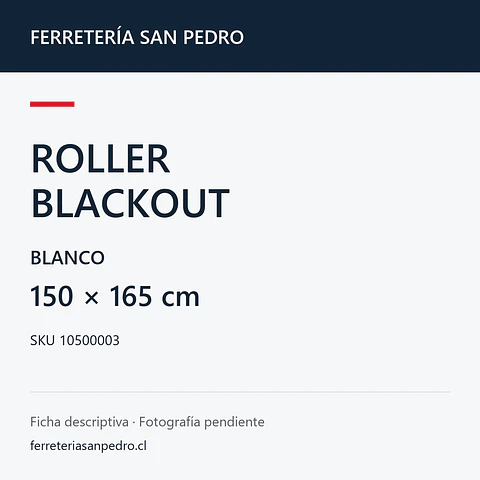 Roller blackout blanco 150 × 165 cm