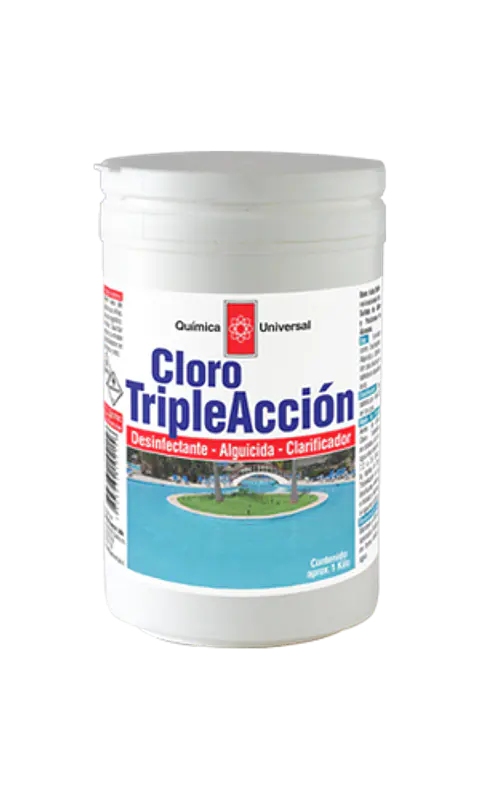 Cloro P/Piscina Triple Acción 1 KG Quimica Universal  