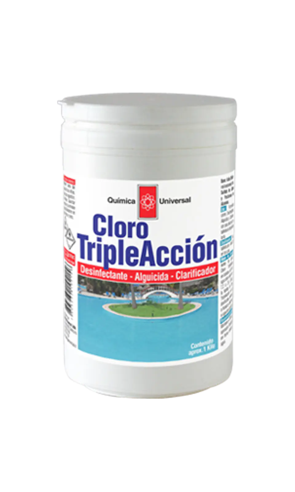 Cloro P/Piscina Triple Acción 1 KG Quimica Universal   1
