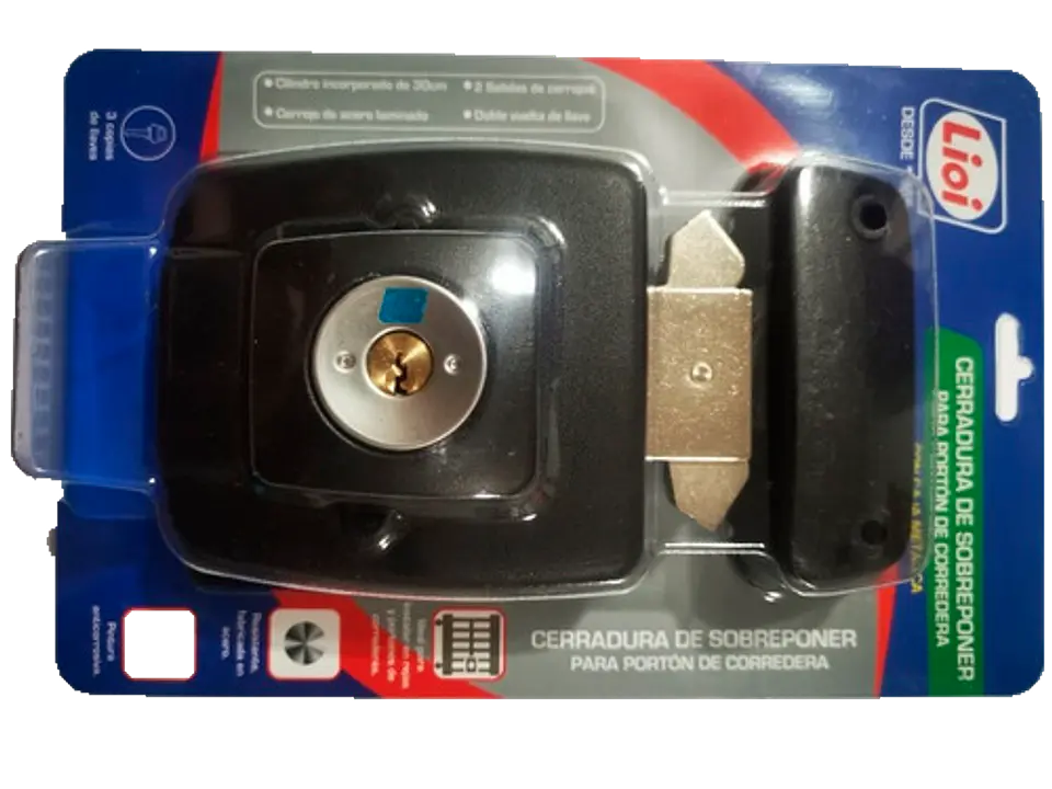 Cerradura Sobreponer P/Porton Corredera 30MM C/Caja LIOI 1