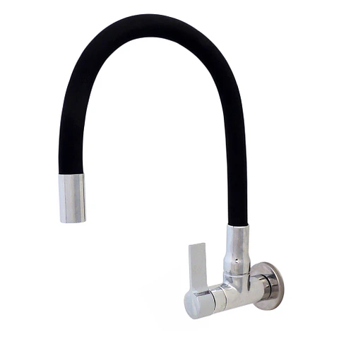 Mono Agua Fría Tokio Flexible Pared Negro 1107C72 CLIUS
