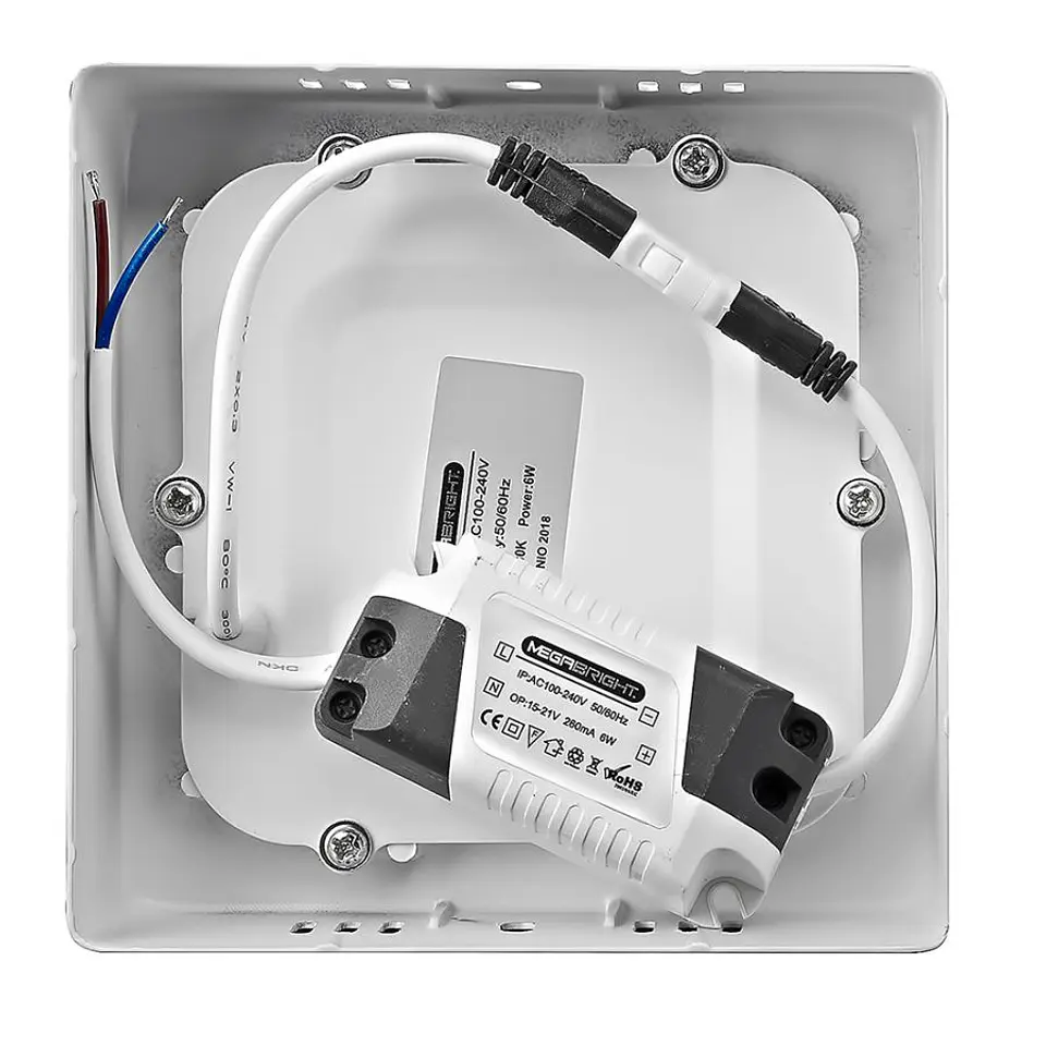 Panel Led Cuadrado Sobrepuesto 6W/6000K  3
