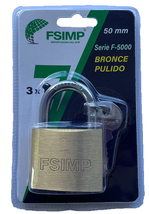 Candado F-5000 50MM Bronce Pulido 