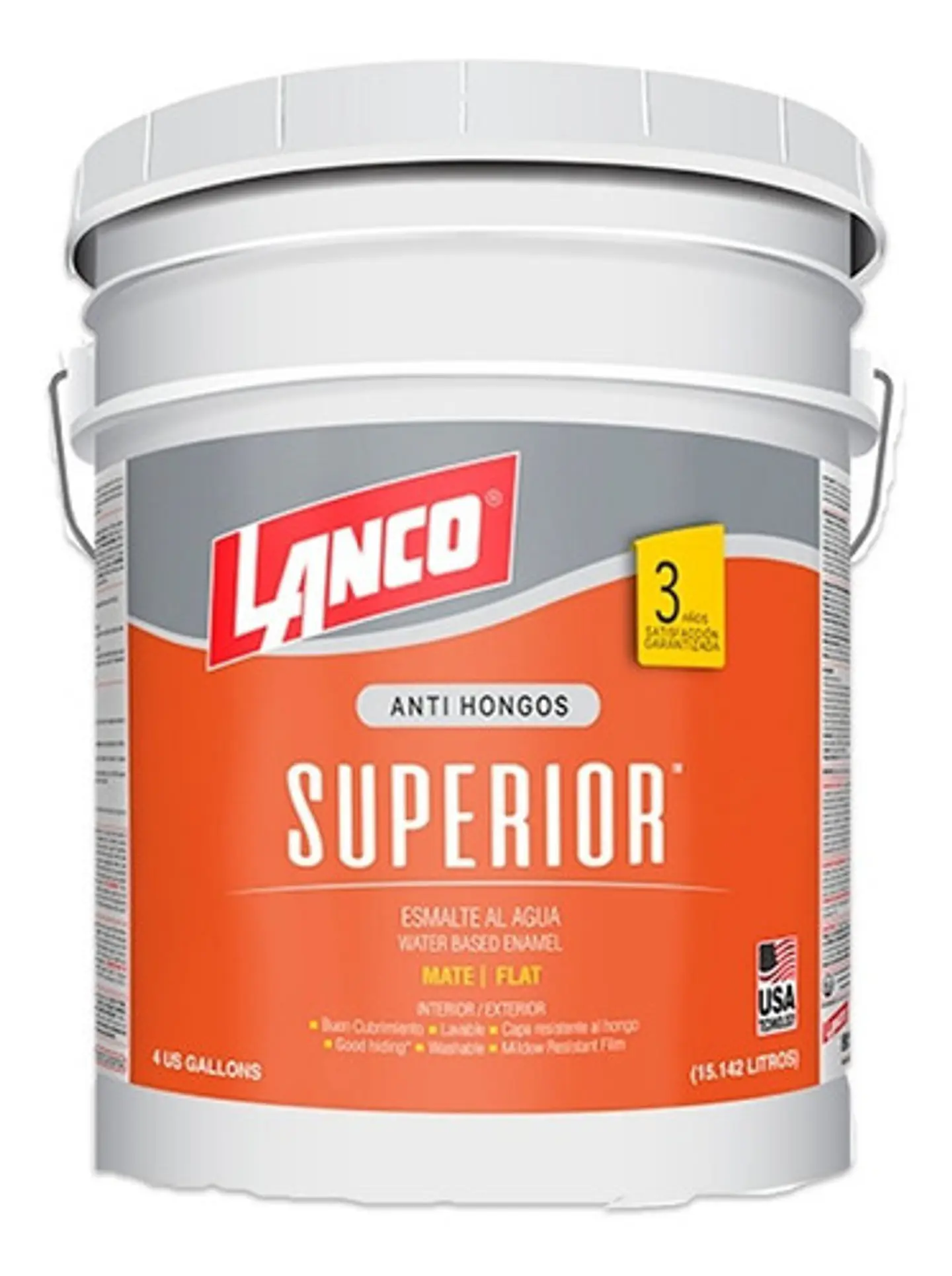 Esmalte al Agua Superior Mate Blanco Tineta Lanco SU4119-2.4 1