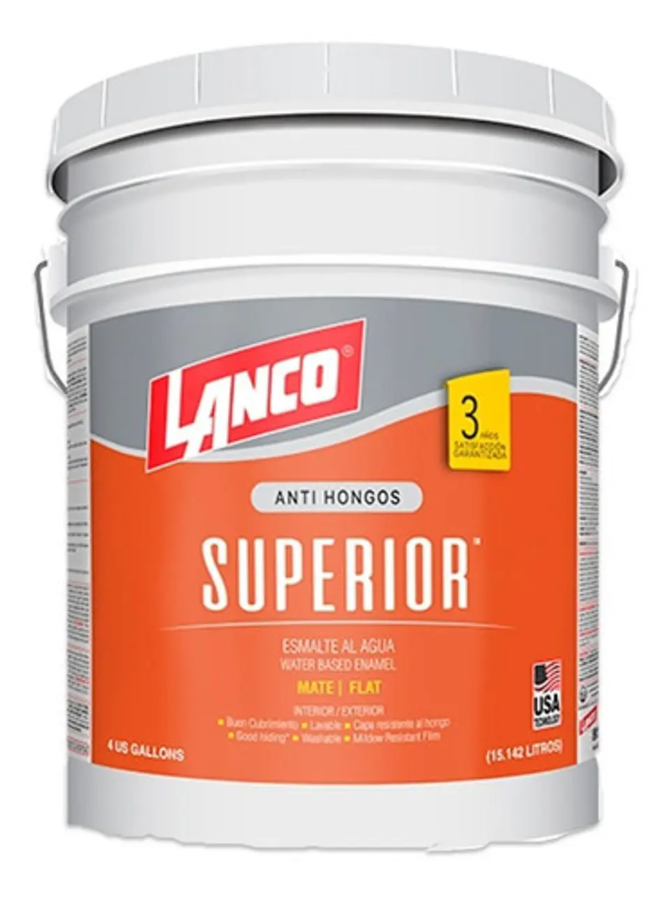 Esmalte al Agua Superior Mate Blanco Tineta Lanco SU4119-2.4 1